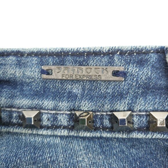 Rerock for Express Straight Medium Wash Casual Denim Jeans Womens Size 2 Blue - Picture 5 of 9